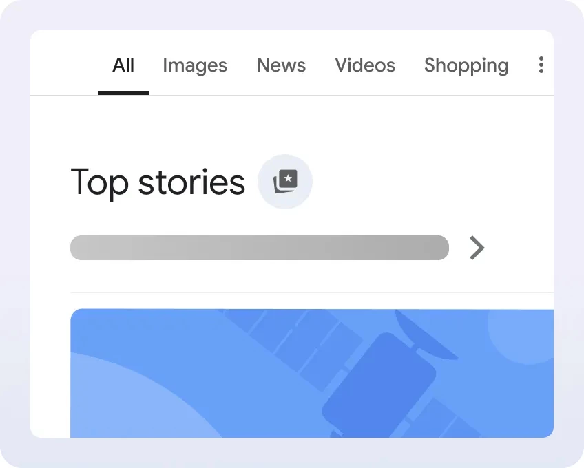 The Cards Star icon is right beside the words "Top stories"