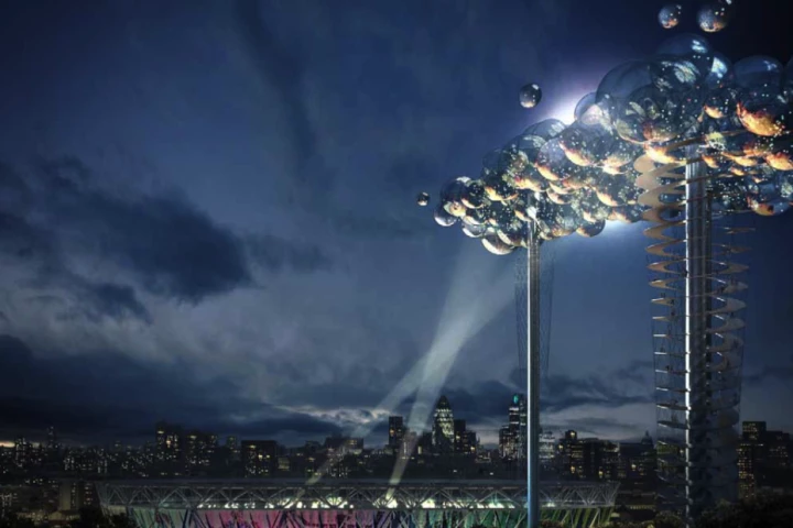 The Cloud would be a multi-tower structure, 400ft tall, comprising huge clear bubbles that would afford amazing views and also project results and news at the 2012 London Olympics