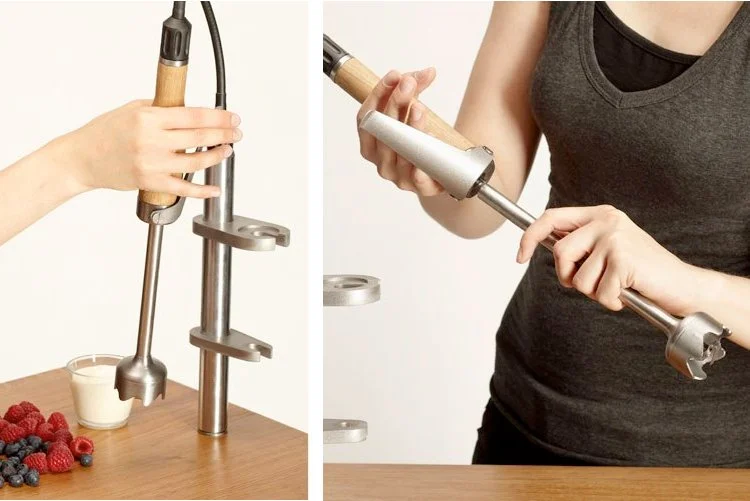 The hand blender tool end can be detached for cleaning or to swap functionality