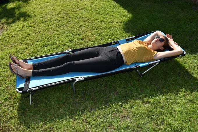 The LayBakPak frame in its cot configuration