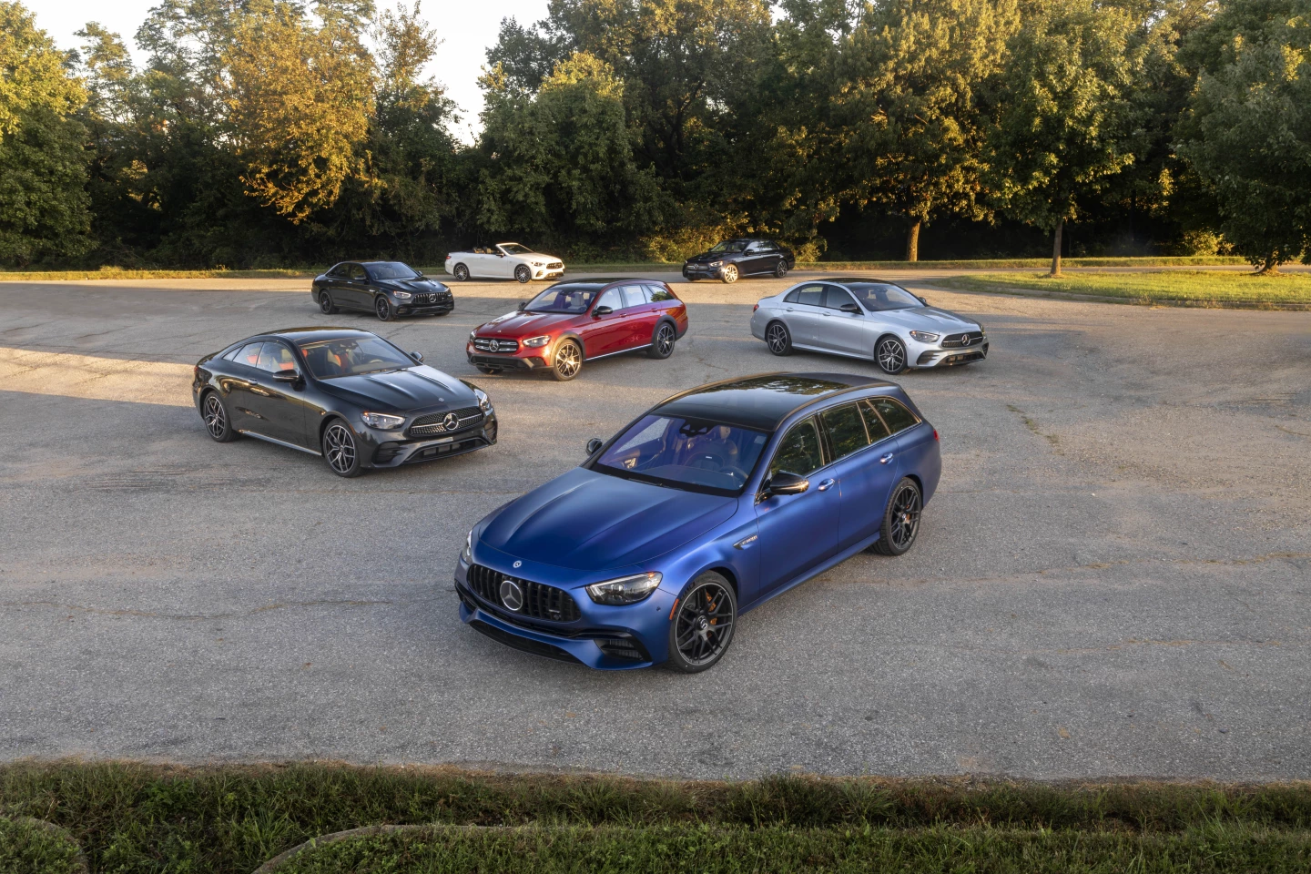 The full family of E-Class cars from Mercedes-Benz