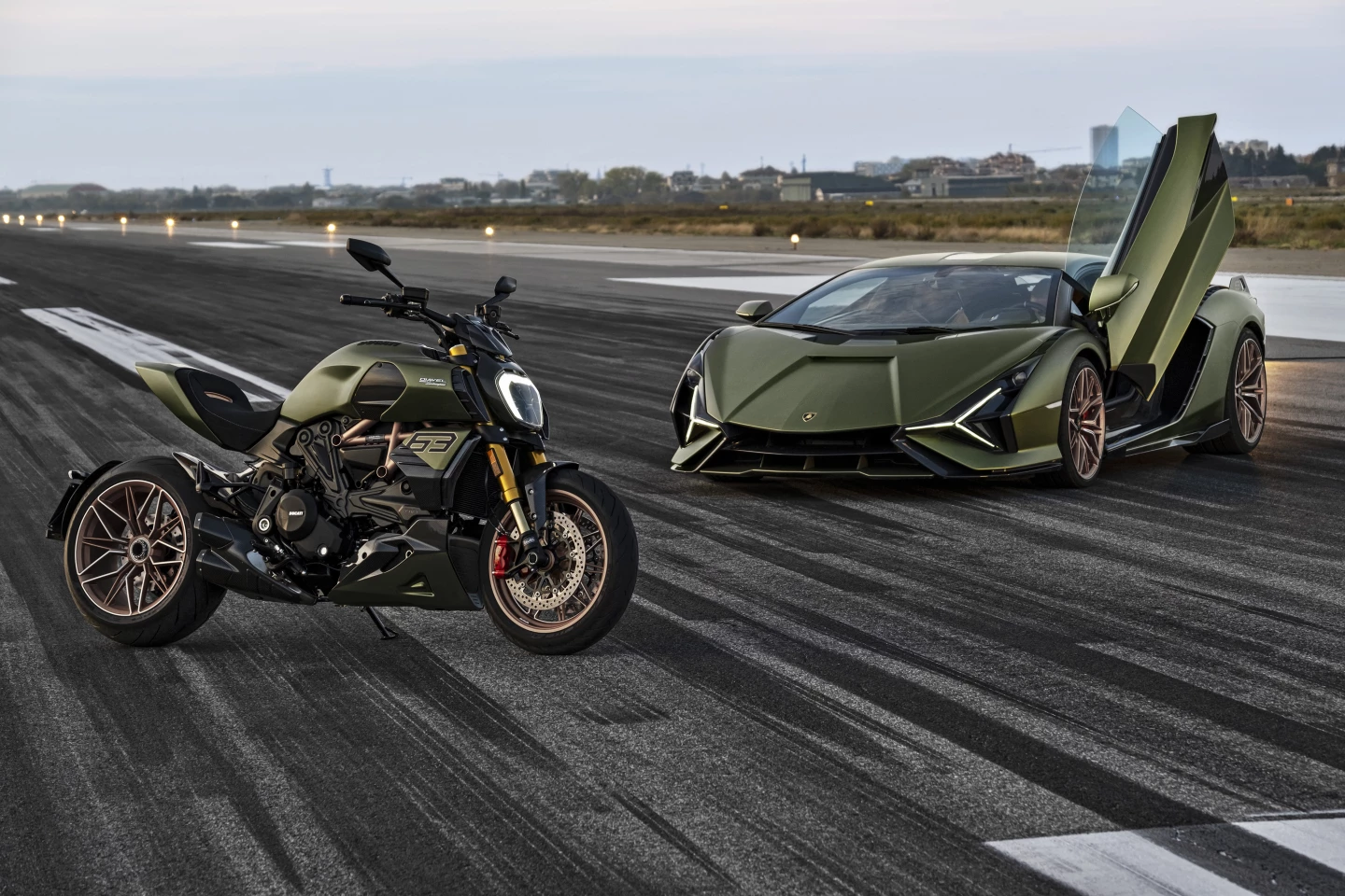 The 2021 Ducati Diavel 1260 Lamborghini and its inspiration, the Sián FKP 37