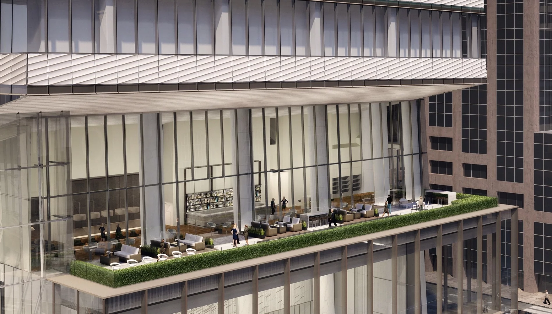 One Vanderbilt is located in midtown Manhattan, adjacent to Grand Central Terminal, and takes up an entire city block