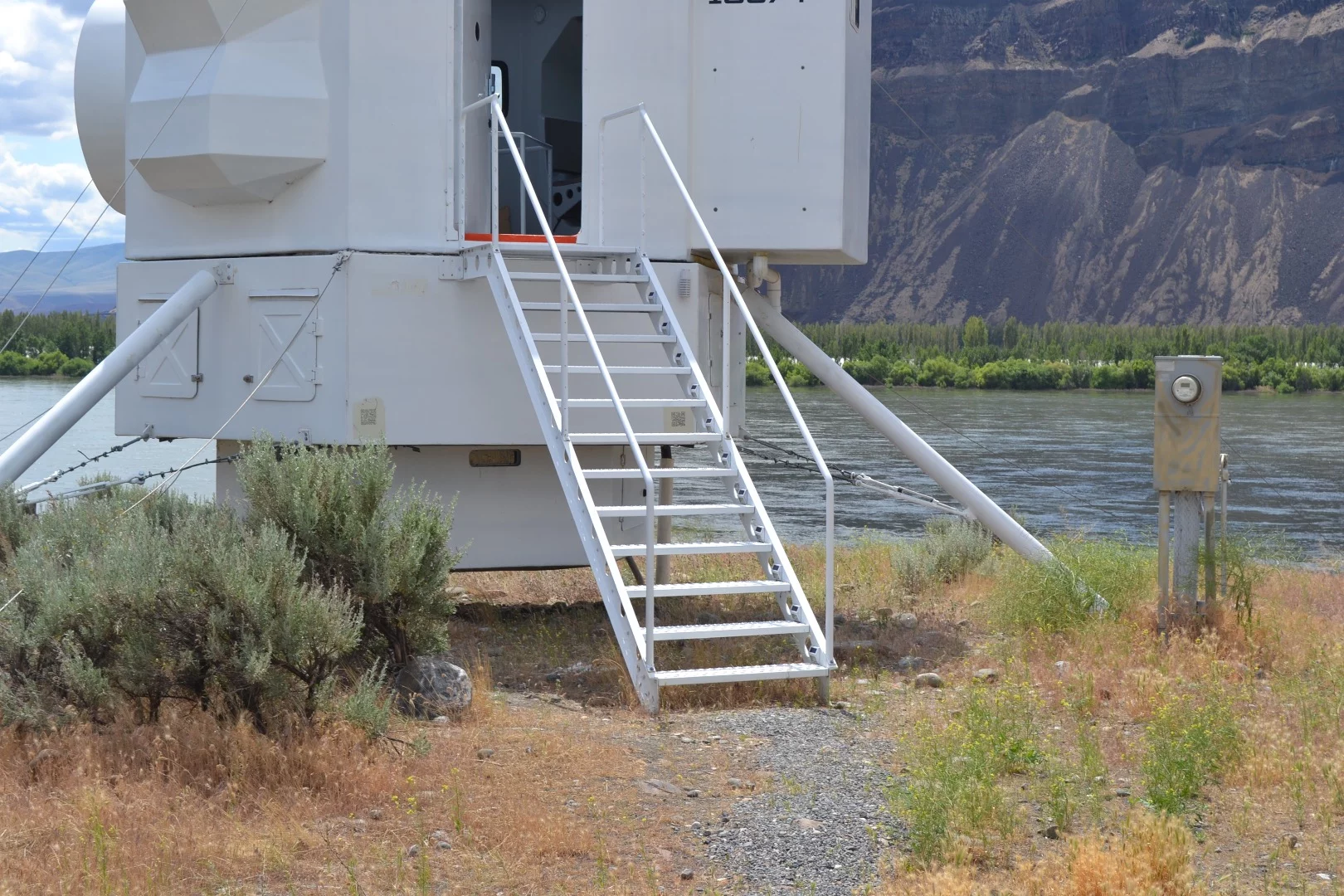 Access to the Lunar Lander is gained by staircase