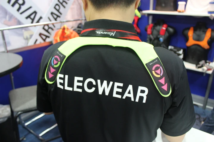 The Elecwear cycling vest, on display at Interbike 2015