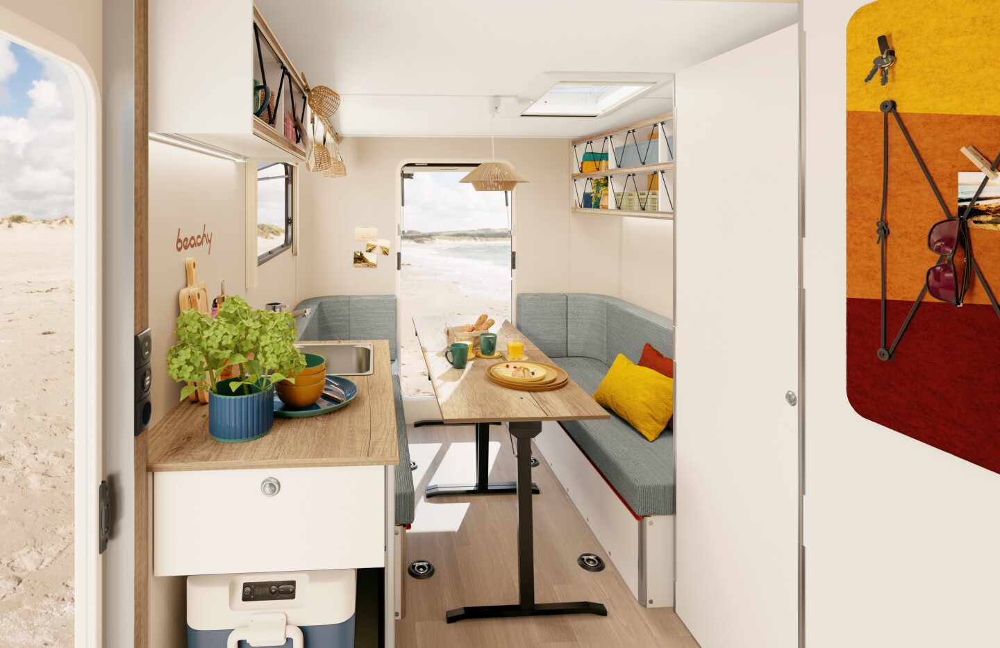 A breezy afternoon aboard the Beachy 420+ caravan