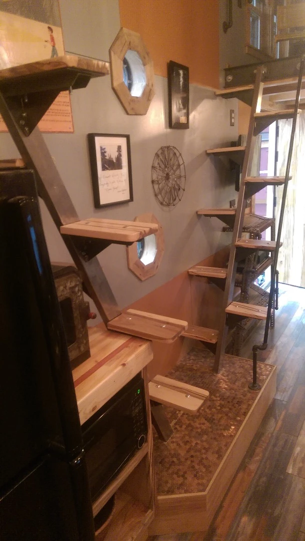 Stairs leading to the loft sleeping areas (Photo: Maximus Extreme Living Solutions)