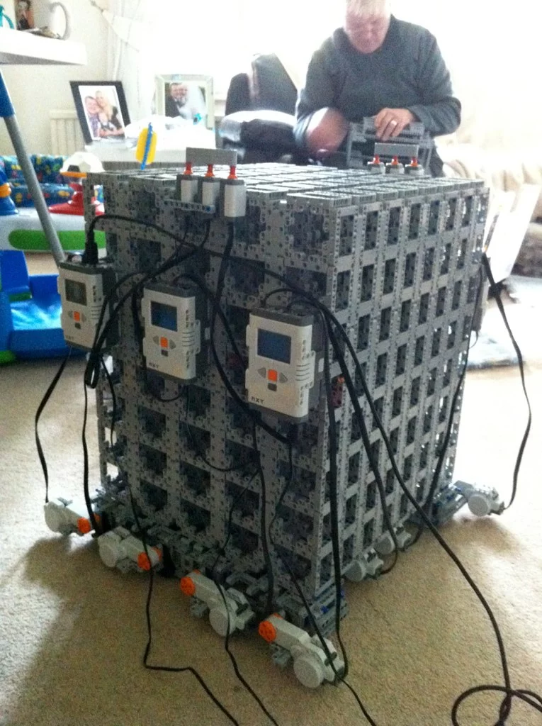 The LEGO Wheelchair has six LEGO Mindstorms NXT for movement, each connected to two NXT motors and two touch sensors