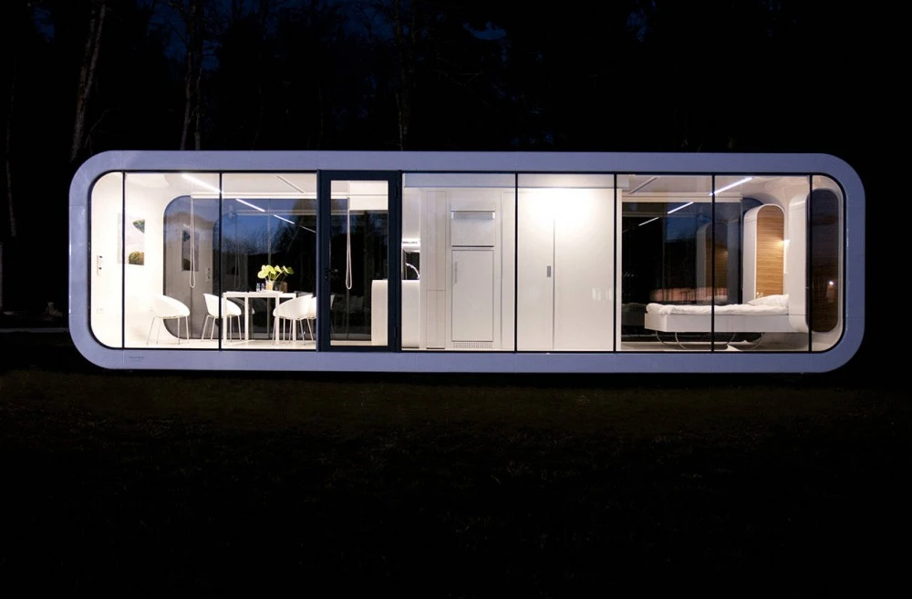 Mobile Living Unit 28 includes a master bedroom, bathroom, open dining and living area