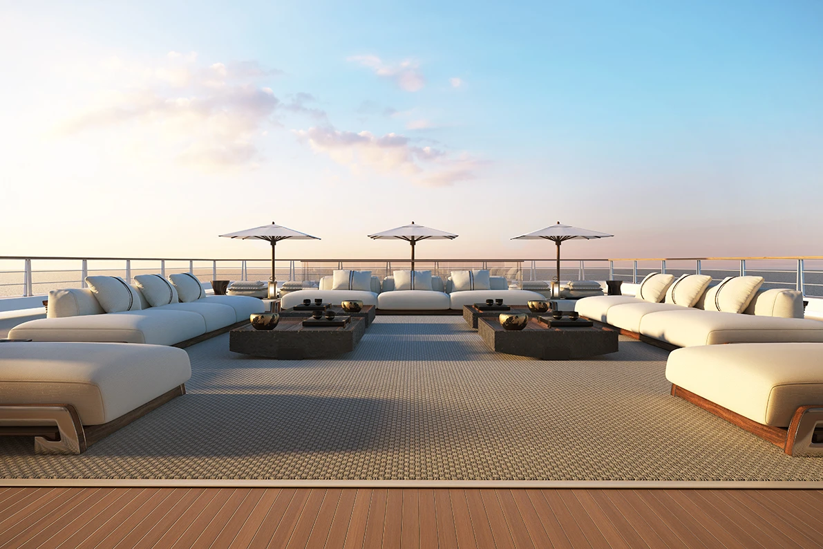 The yacht features a huge 900-sq m (9,688-sq ft) panorama deck
