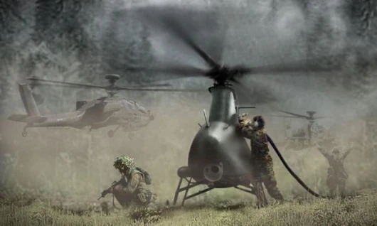 Illustration of refueling of RQ-8B