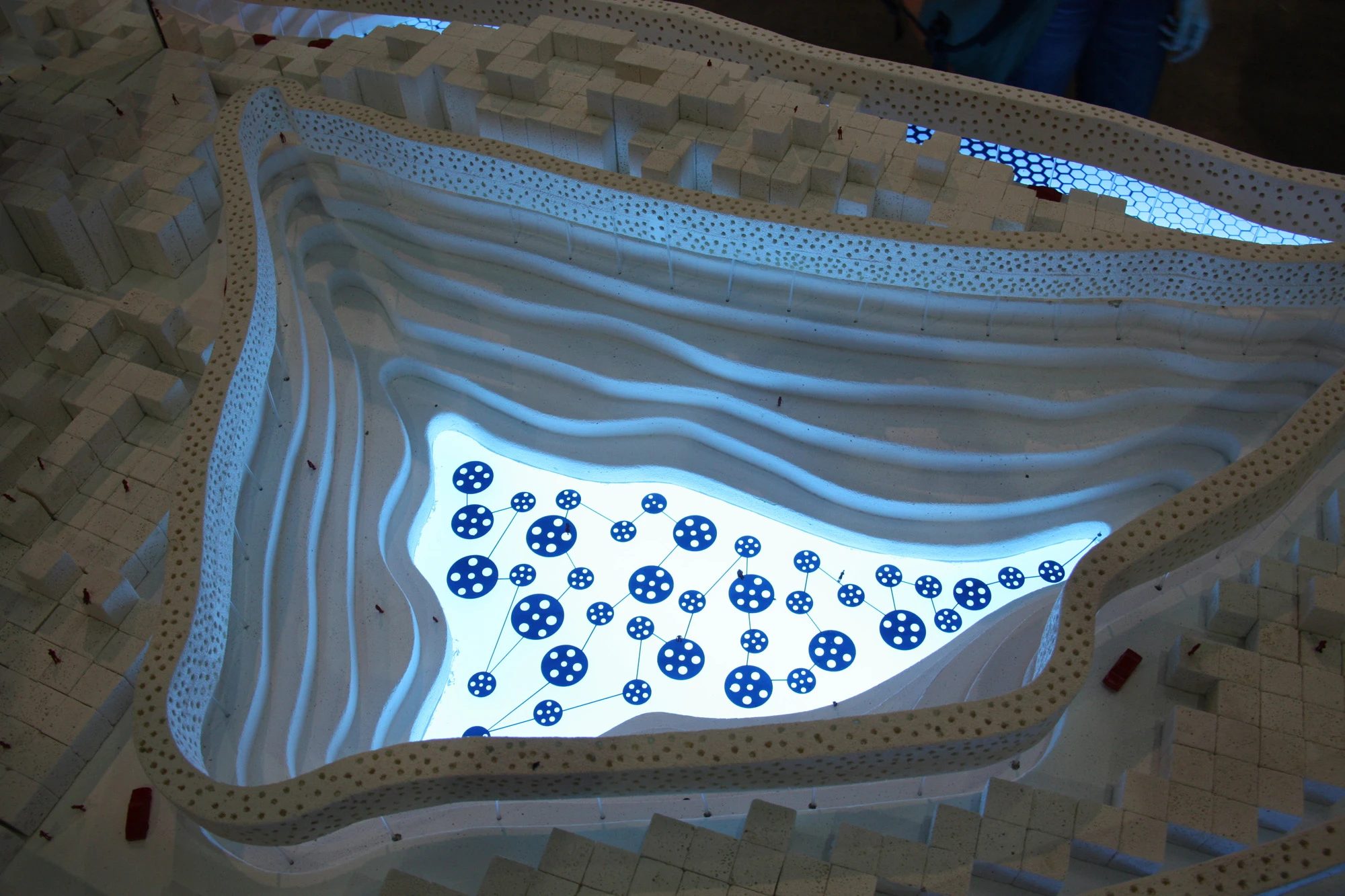 The relative depth of the reservoirs is clear in Shma's physical model of the conceptual Ayutthaya of the future on display at Architect Expo 2012