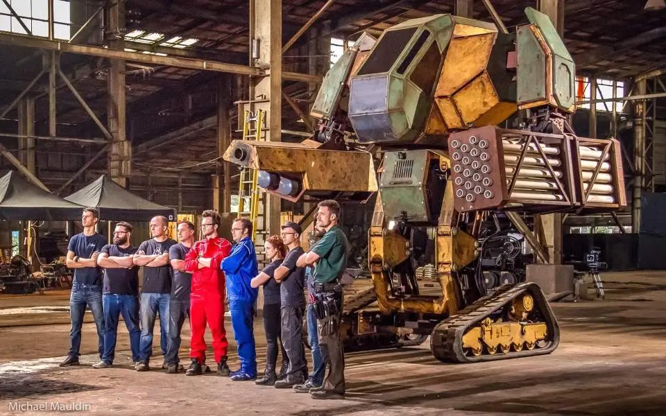 The MegaBot team with is 15-ft robot killing machine