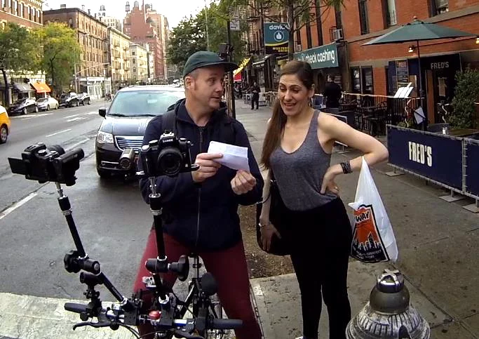 Host/producer Rich Collier confers with a potential Roll Play contestant