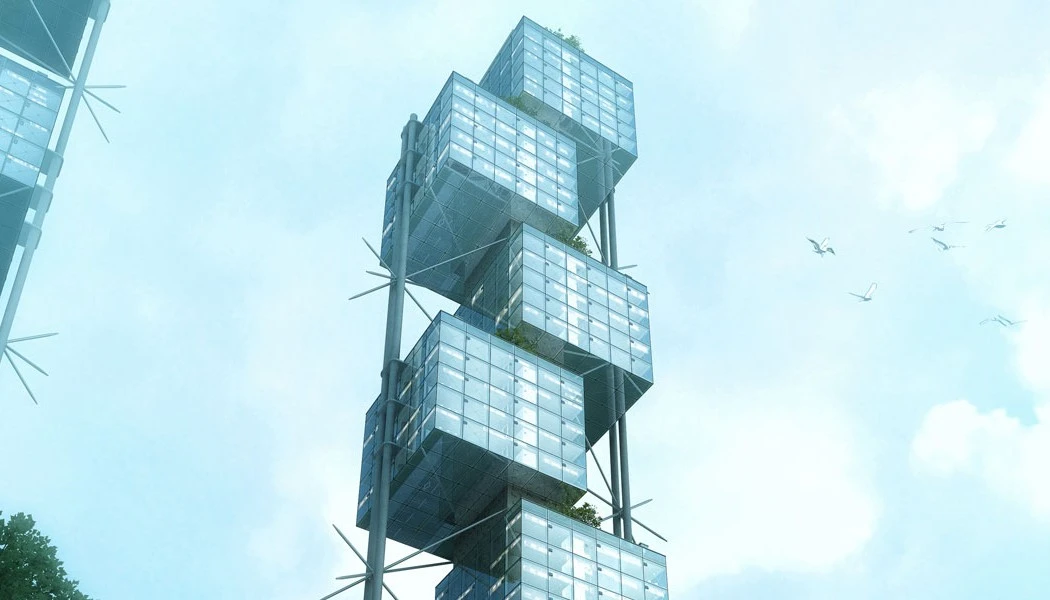 The Elastic Woodscraper II is design to be made 70 percent in wood (Image: Weingartner Architects)