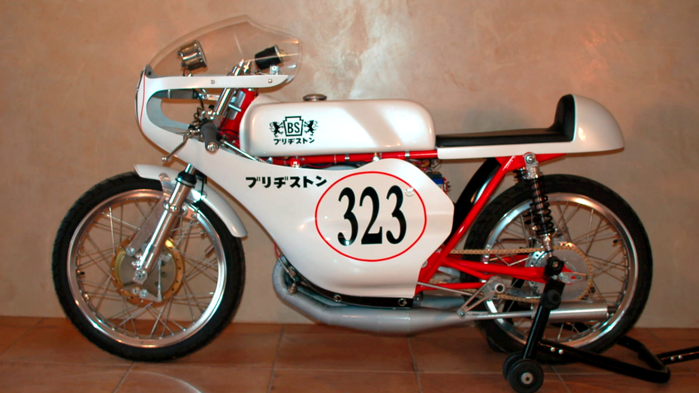 While the Bridgestone 350 GTR might have been better known to road riders, this 1966 Bridgestone 175 cc racer is a perfect example of the amount of effort required to go vintage racing today - read the auction page and you won't wonder why someone paid $20,900 for it.