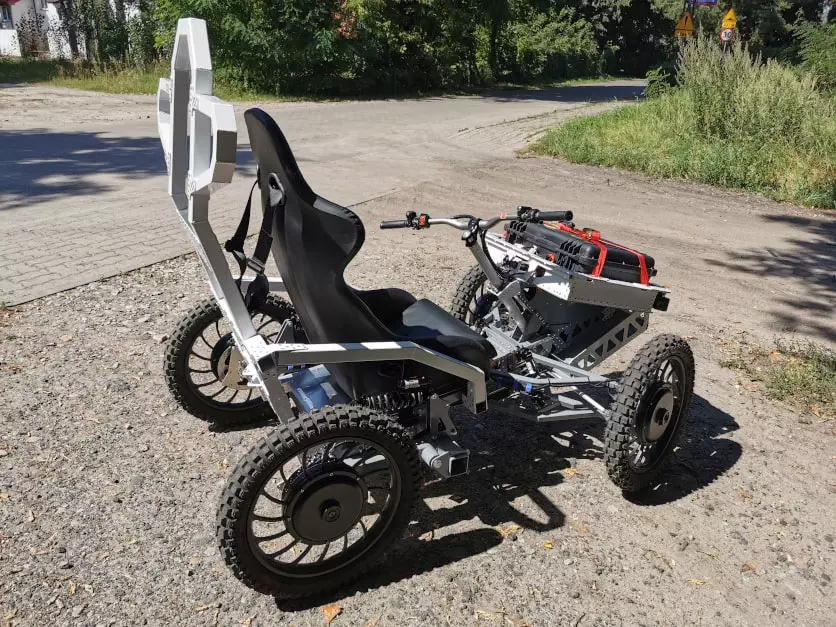 The low height and adjustable seat make this electric off-roader easy to mount from a wheelchair