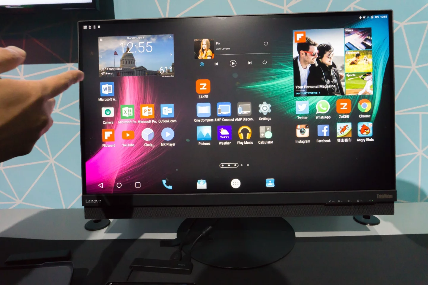 A desktop UI for the OneCompute module (note that it's just three home screens side by side)