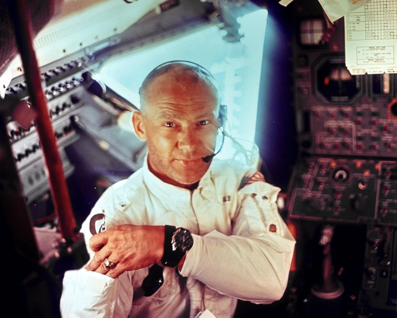Buzz Aldrin in the Lunar Module