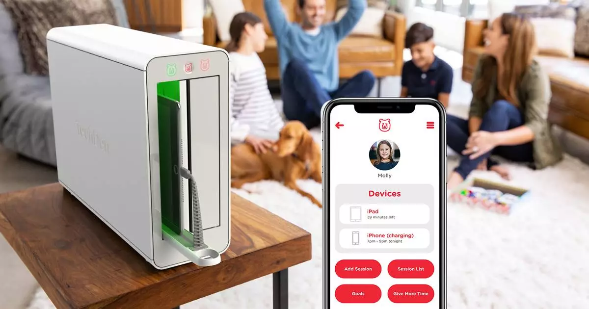 Onscreen notifications let the child know how much time they left in each session, plus the TechDen app on the parent's phone lets them know when and for how long each child's device is use