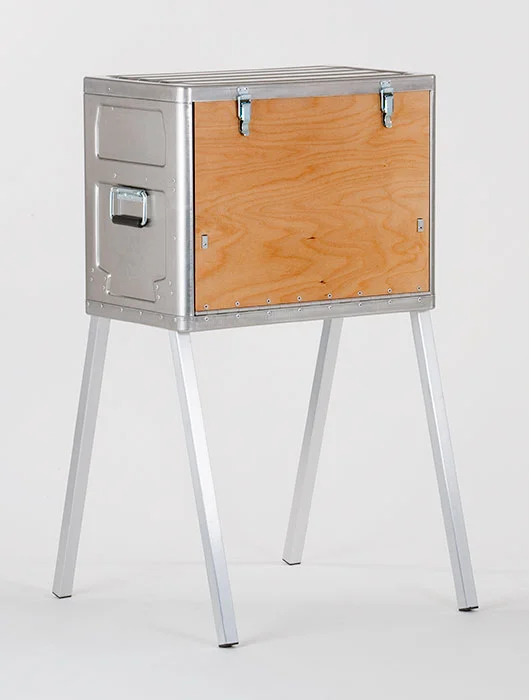 The Field Kitchen in its closed state, with optional legs (Photo: Kanz Outdoors)