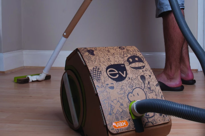 Industrial designer Jake Tyler has spent the last 12 months at the Worcestershire headquarters of Vax, developing a vacuum cleaner made from cardboard for his final year degree project