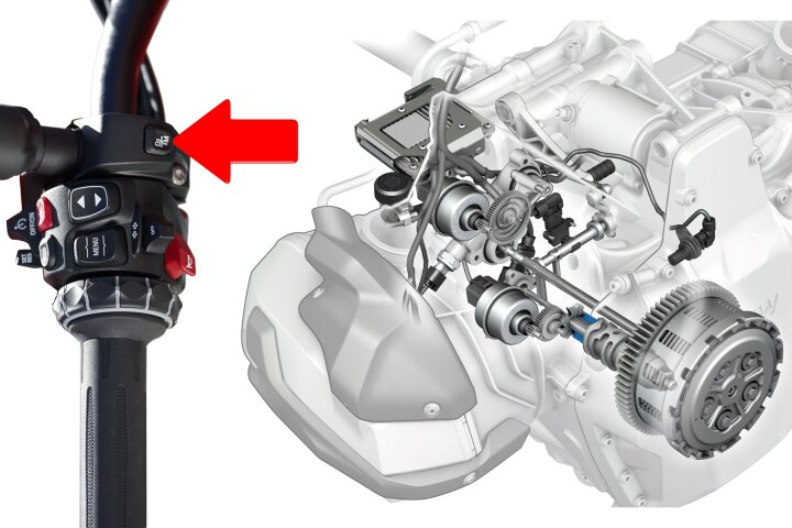 BMW's new Automated Shift Assist (ASA) completely eliminates the need for a rider to operate the clutch, but only if you want it. In M mode, it operates just like a normal motorcycle except it will change down automatically if you 're going to stall the engine. In automated D mode, it changes automatically based on how you are using the bike.