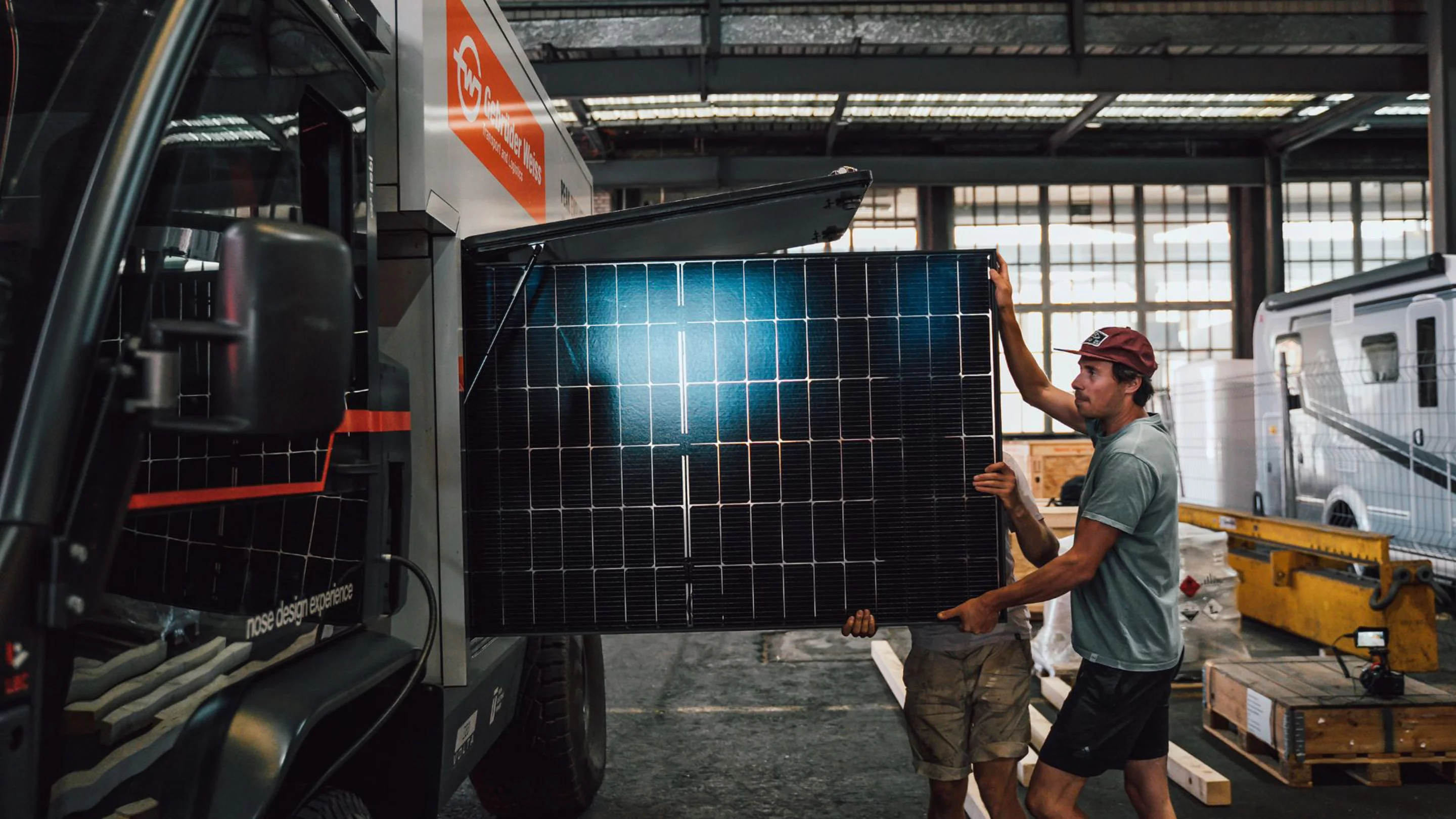 The specially developed lightweight composite body carried solar panels and other equipment