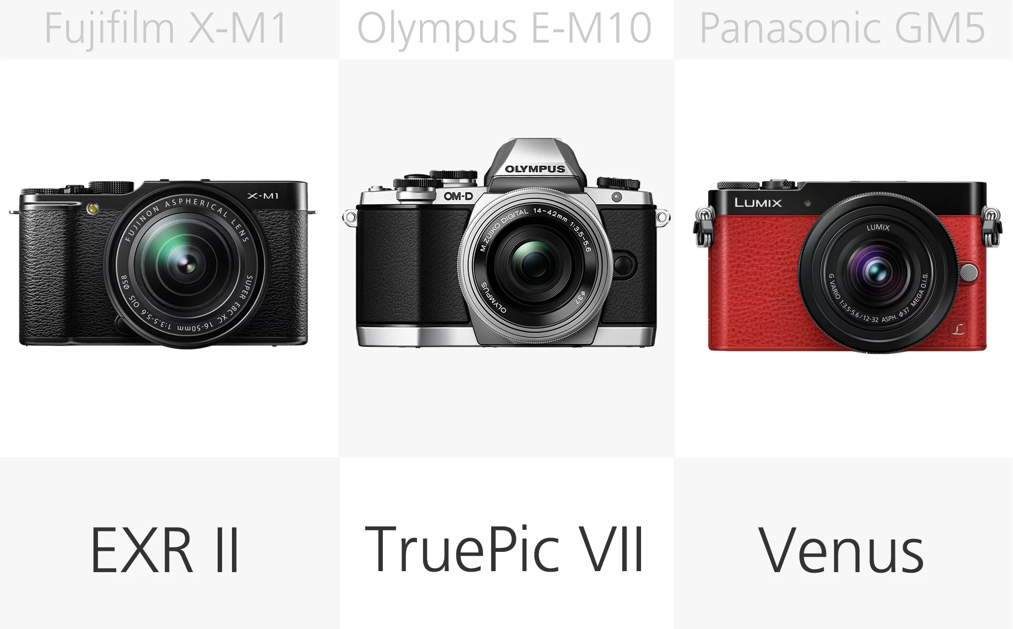 Mirrorless camera processor comparison (row 2)