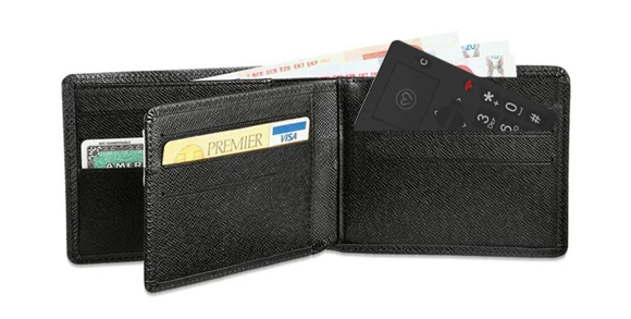 The Micro-Phone tucked inside a wallet