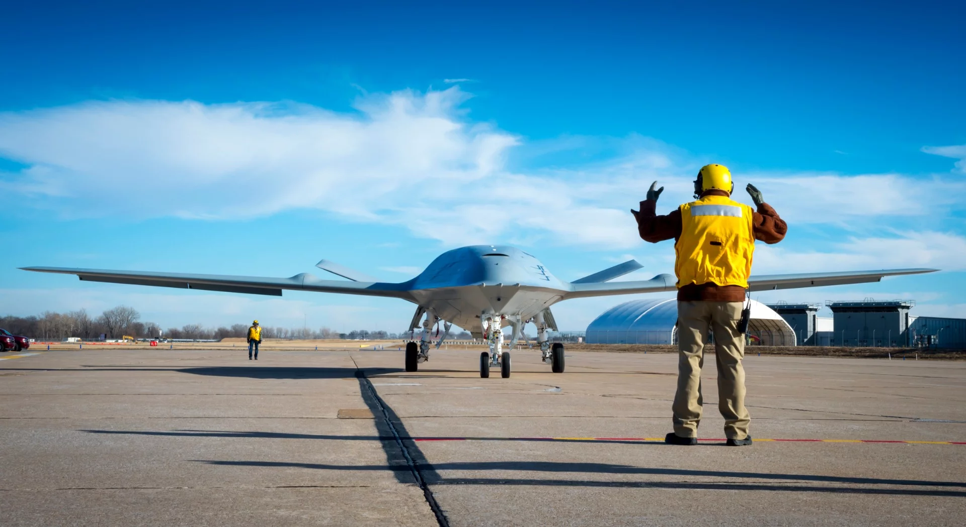 Boeing’s MQ-25 unmanned aerial refueler, known as T1, is currently being tested at Boeing’s St. Louis site