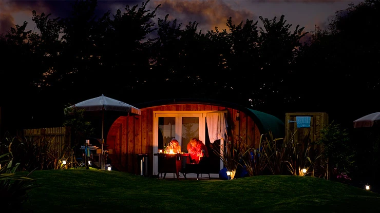 The Atlantic Surf Pod features a sheltered deck that opens out to the surrounding landscape