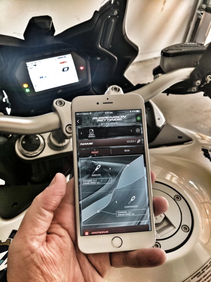 The Lusso's iPhone app allows an extraordinary degree of adjustment to the active suspension system.