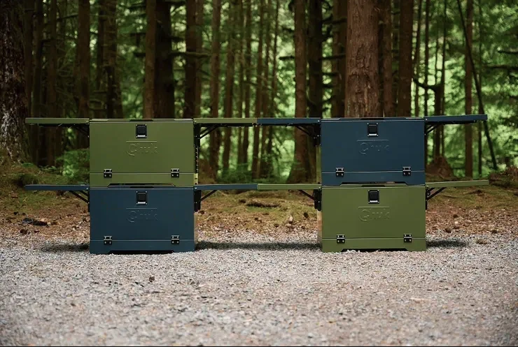 This modular setup looks cool, but we're thinking actual camp cooks would prefer to separate the two individual stacks to have more elbow room while slicing, dicing and pan frying