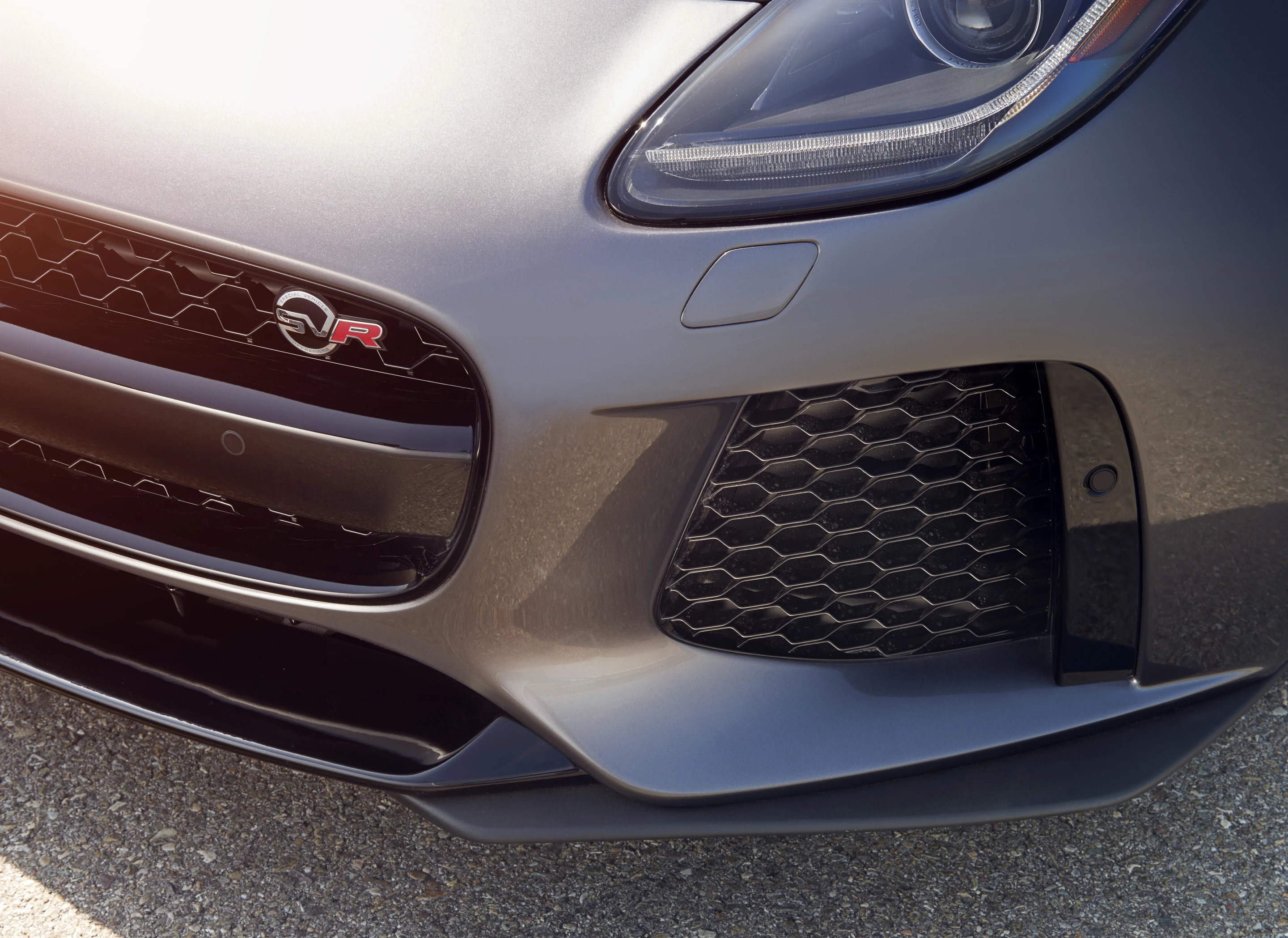 The Jaguar F-Type SVR has a lower front bumper