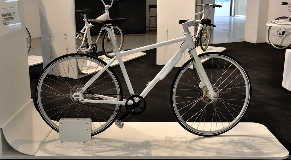 Urban cycling company Biomega has launched two versions of a city bike by Danish design studio KiBiSi, as part of FuoriSalone (Photo: Edoardo Campanale/Gizmag.com)