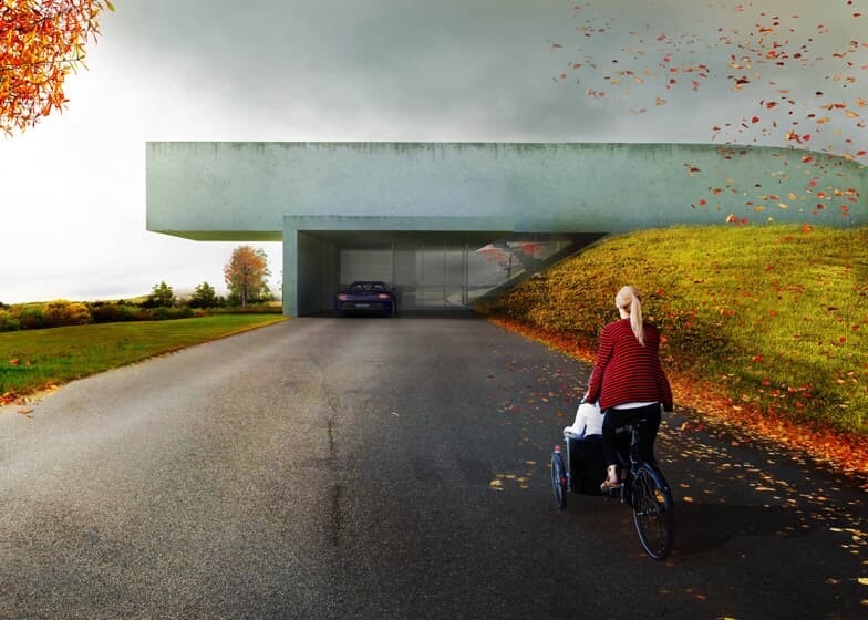 The Bjarke Ingels Group-designed Villa Gug is a high-end home for a car enthusiast with an enviable collection