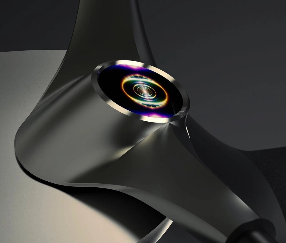 Like the Luna motorcycle, the Raye has a circular display