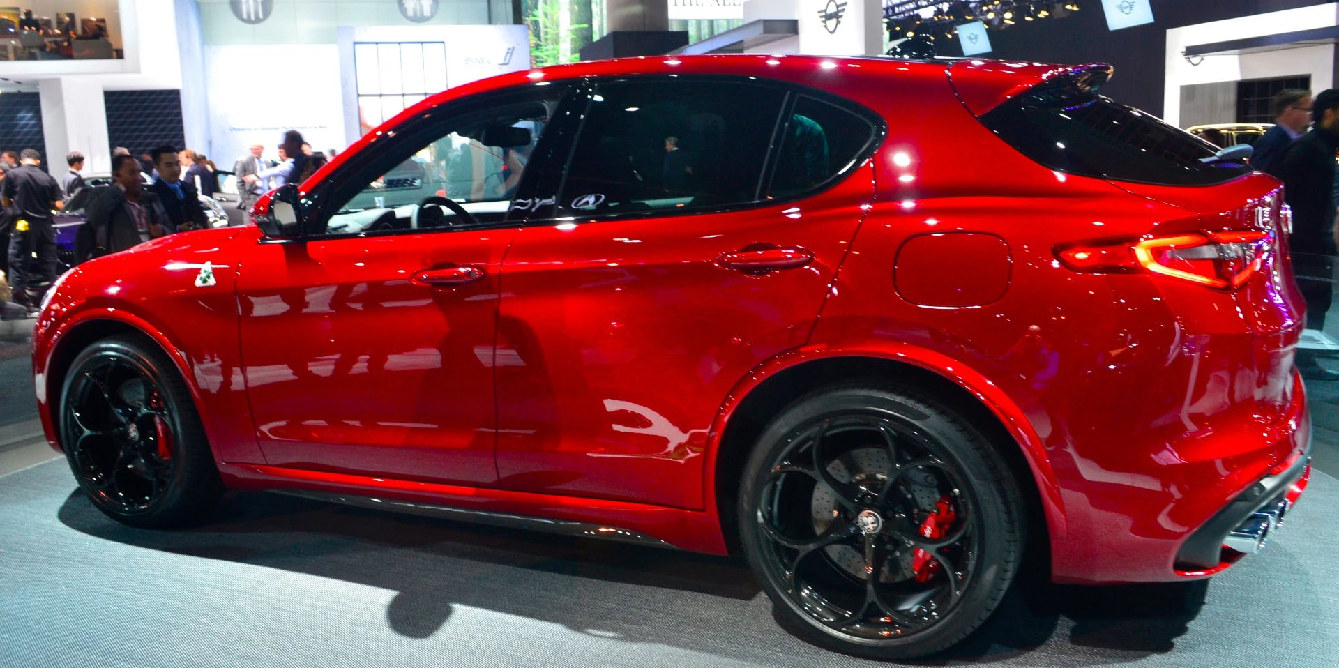 The new Alfa Romeo Stelvio on the ground at the LA Motor Show
