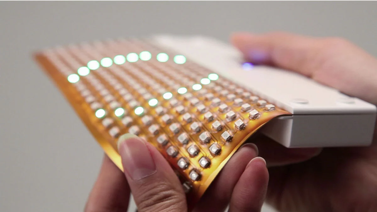 The Safe Enjoy Interact Light (or SEIL for short) is a water-resistant LED light grid mounted on a flexible PCB