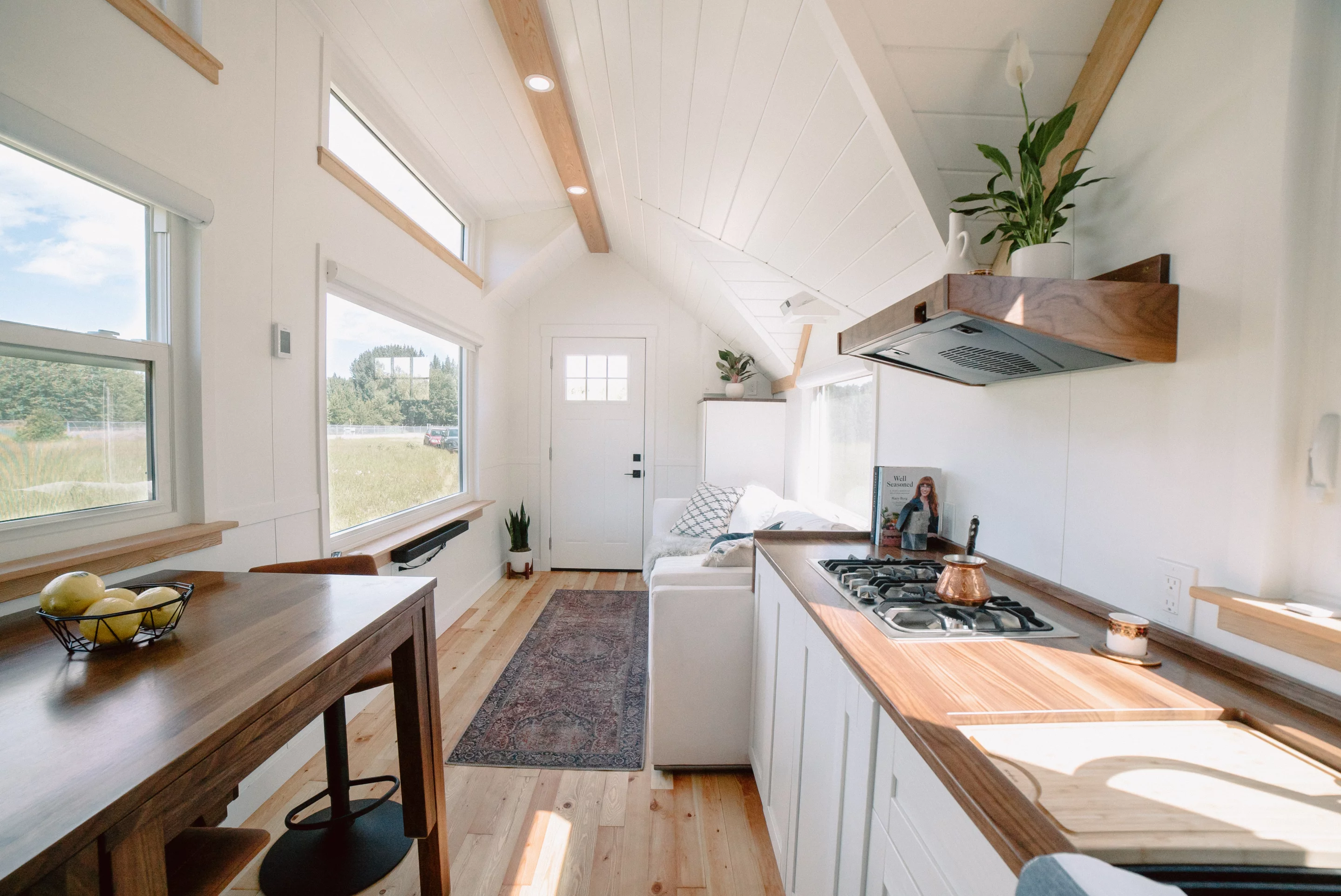The Macdonald tiny house is kept a comfortable temperature with underfloor heating and a mini-split air-conditioning system