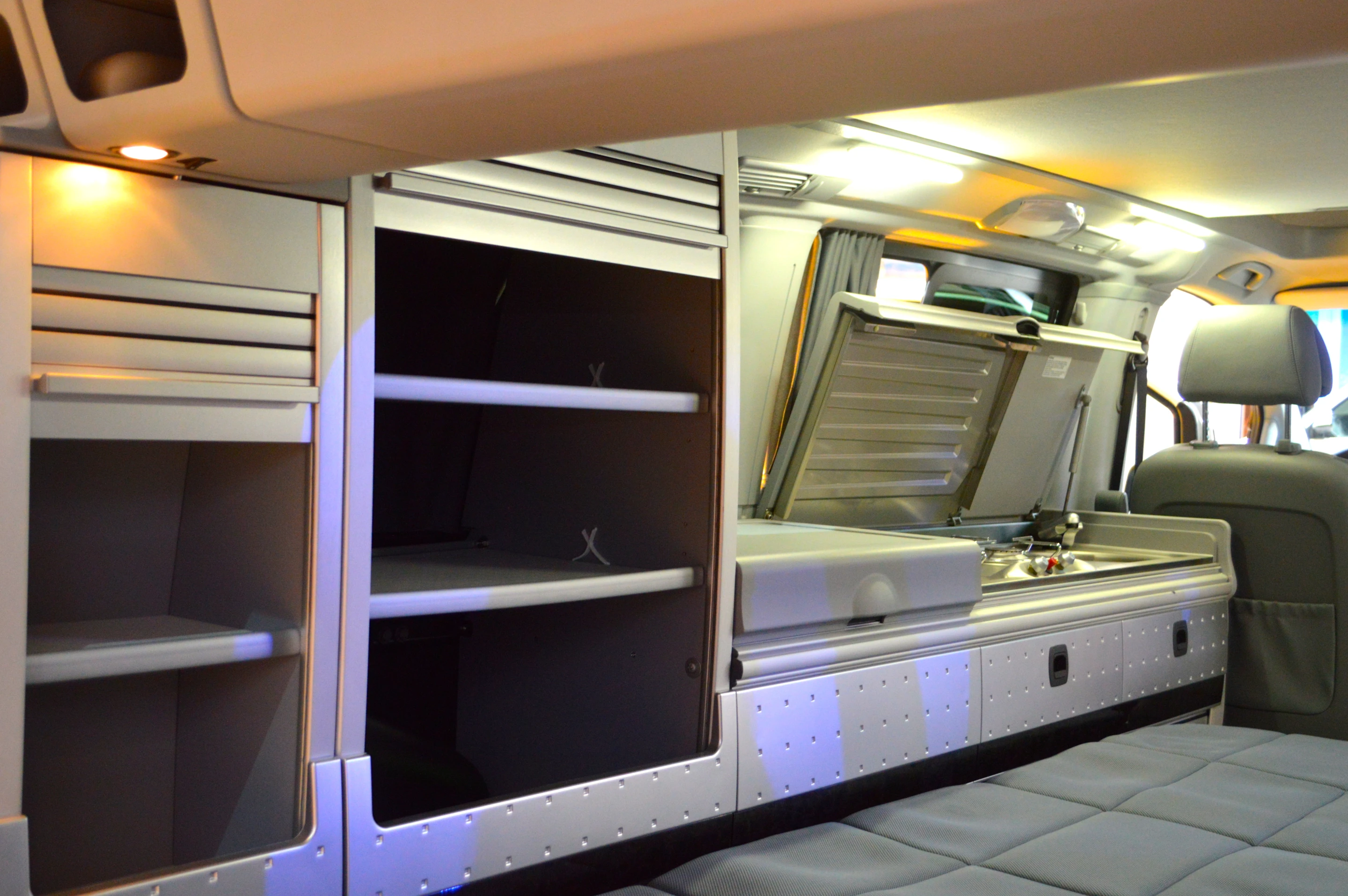 The Marco Polo offers driver side kitchen and storage equipment