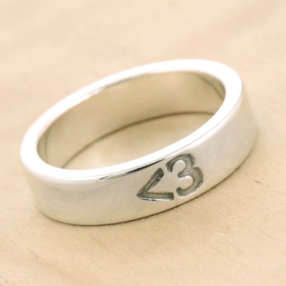 "Less Than Three" unisex emoticon ring