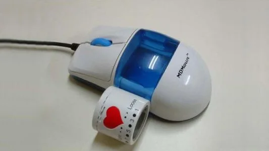 The MDMouse marries a standard optical mouse with a sphygmomanometer so that computer users can conveniently monitor blood pressure