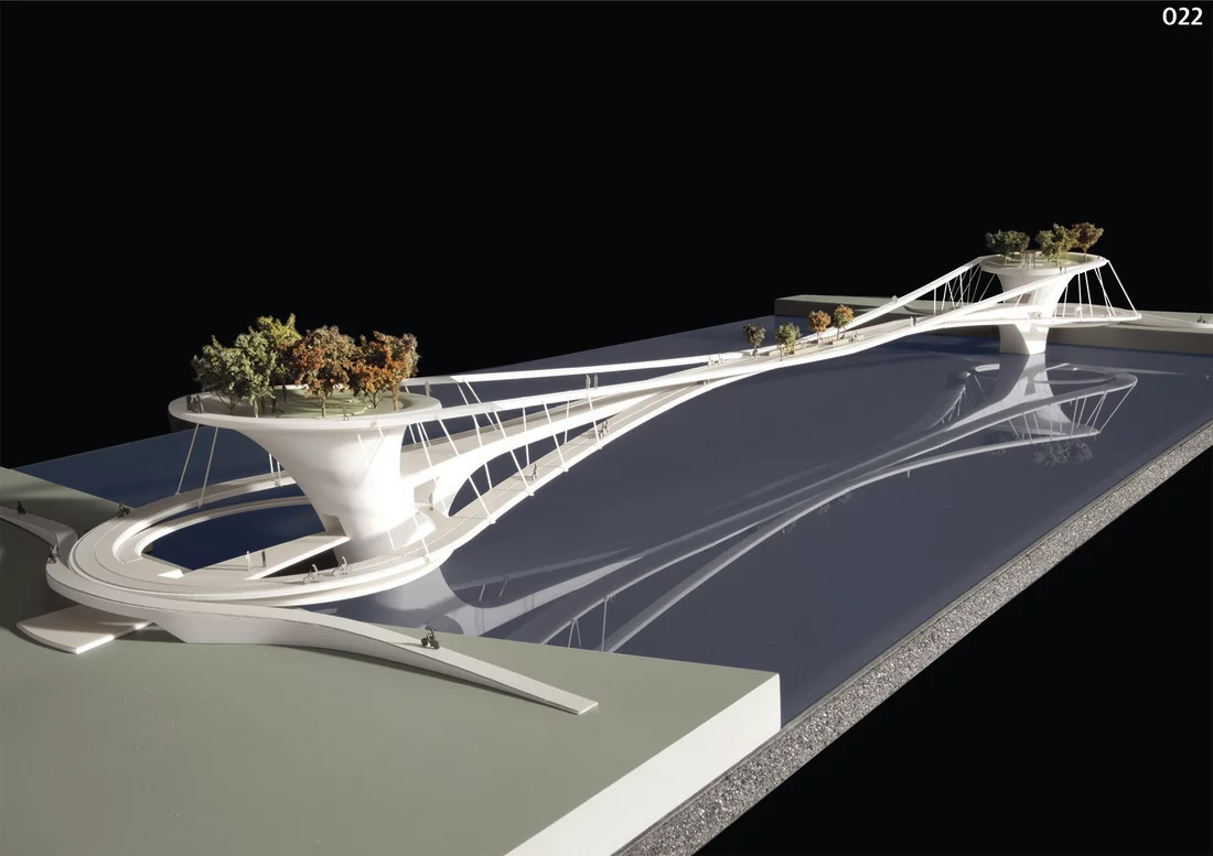 Multiple levels and greenery built into a concept (Image: NEP Bridge Competition)