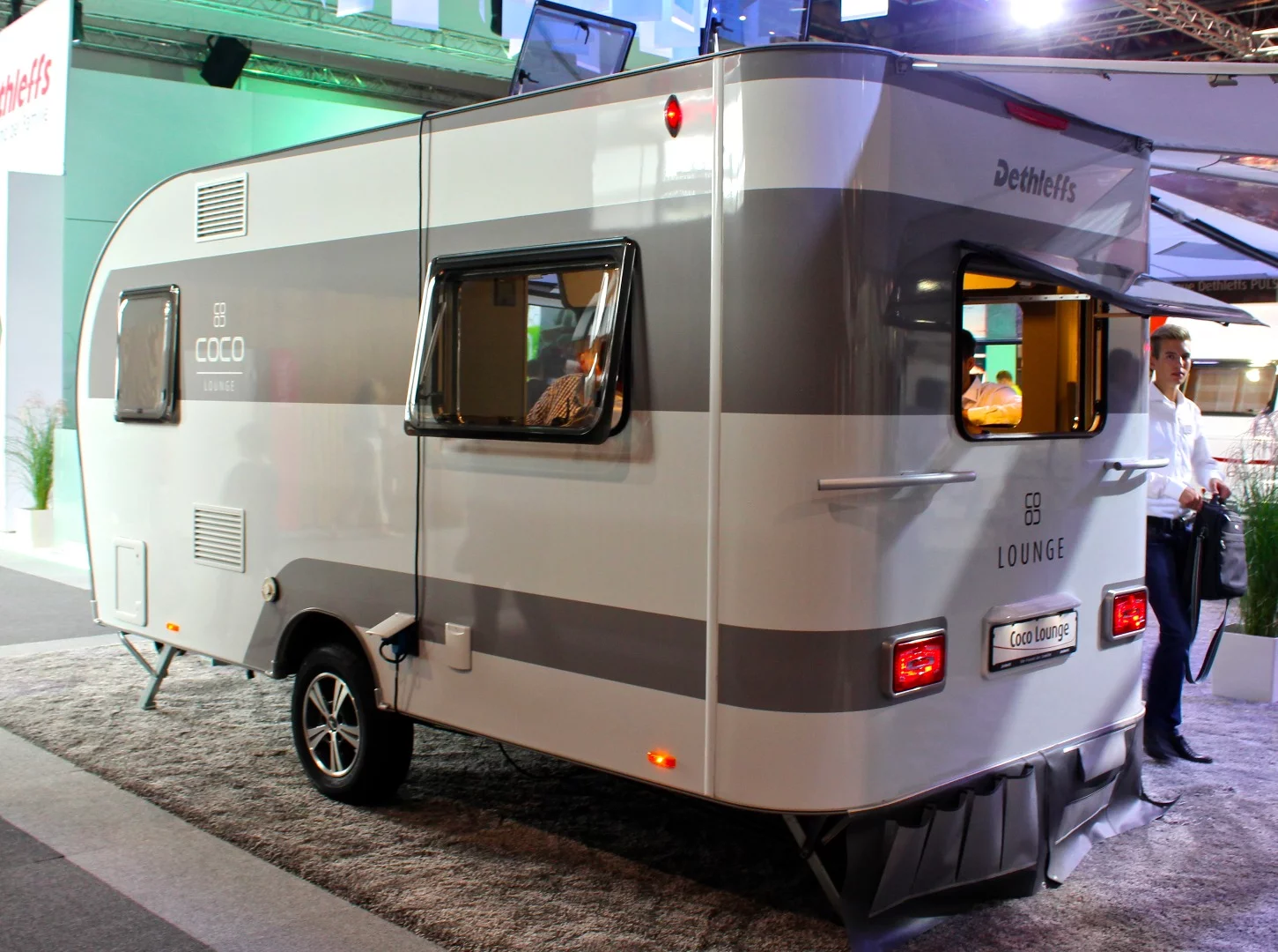 The Dethleffs Coco has a highly distinctive shape that's somewhere between a bread box and teardrop