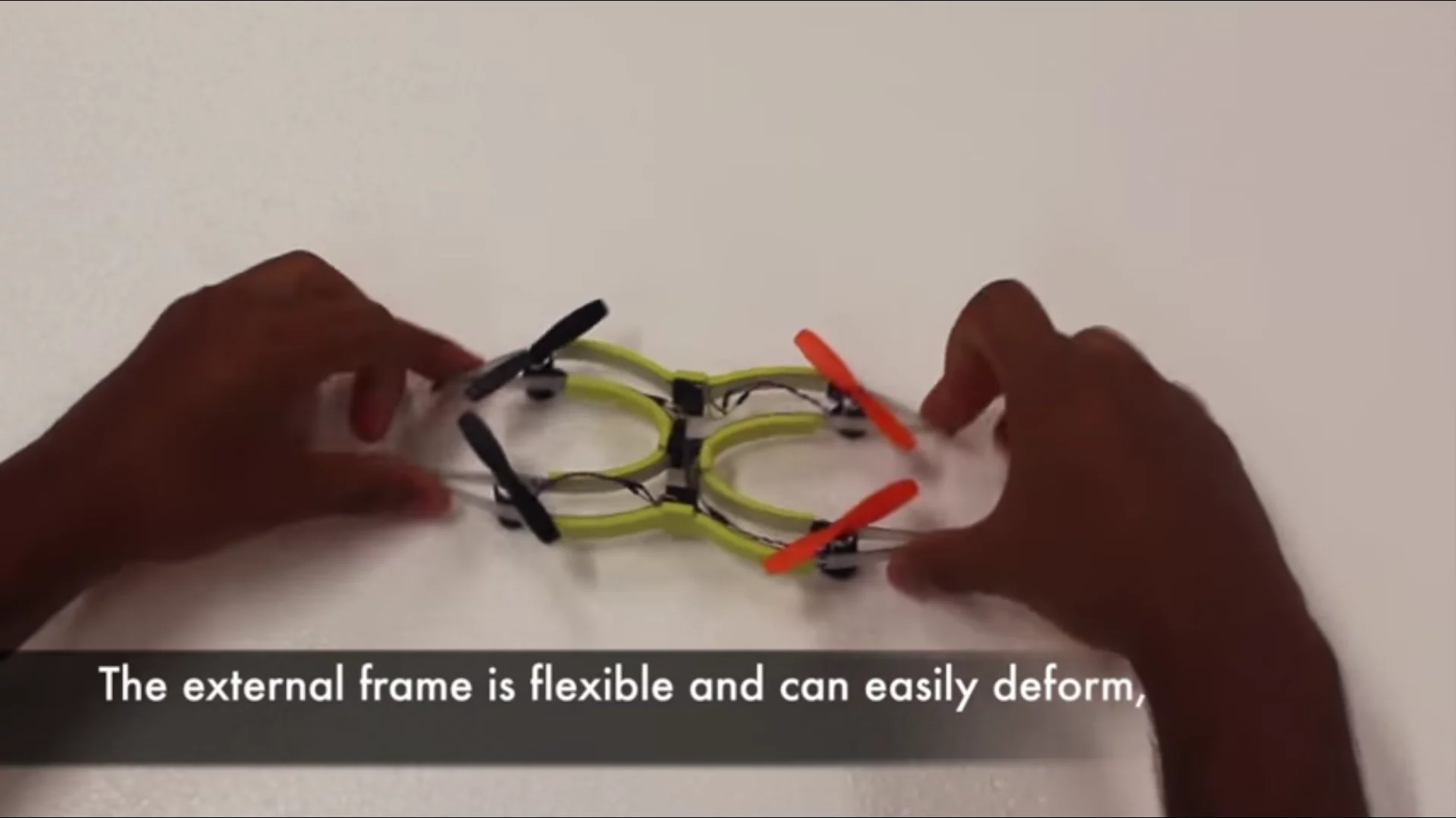 Squishy drones: much more crash-proof than rigid ones