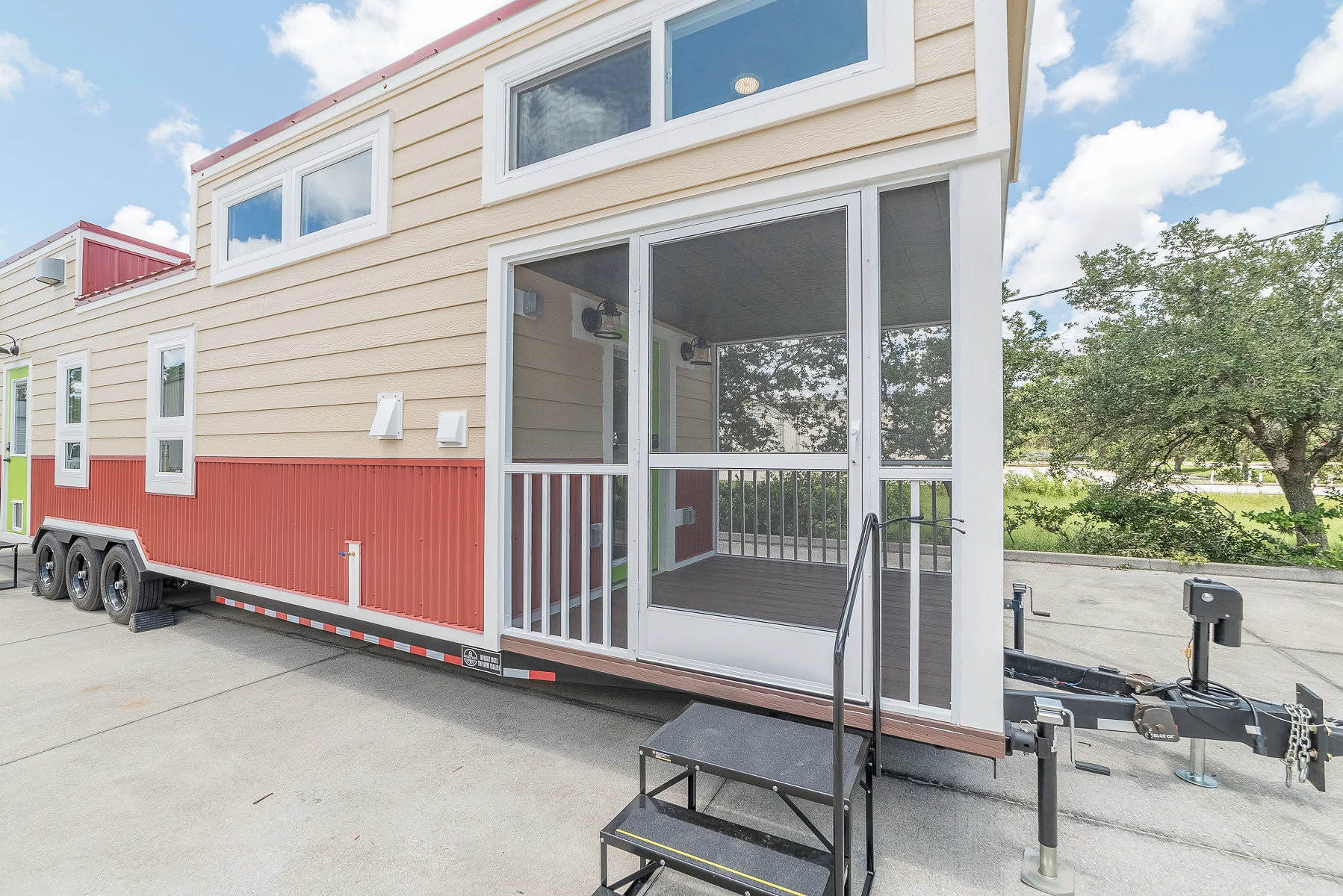 A fully screened-in covered porch to give you shade and keeps you away from mosquitos while you sit outside and sip your coffee
