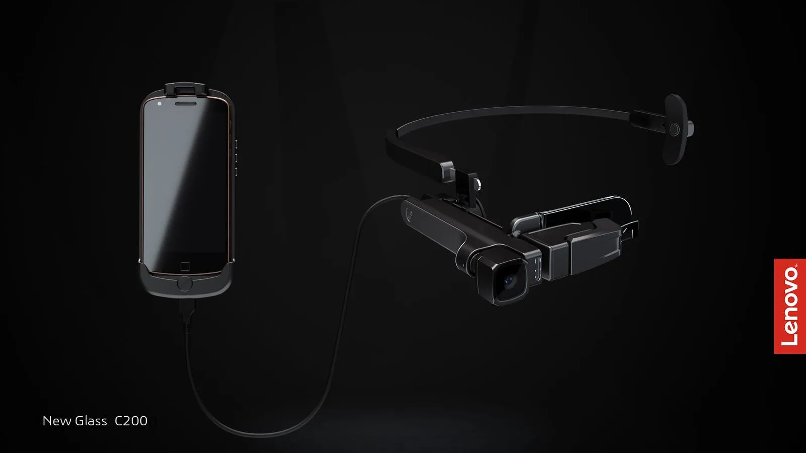 The Lenovo New Glass C200 is made up of two parts: The Glass Unit, and the Pocket Unit