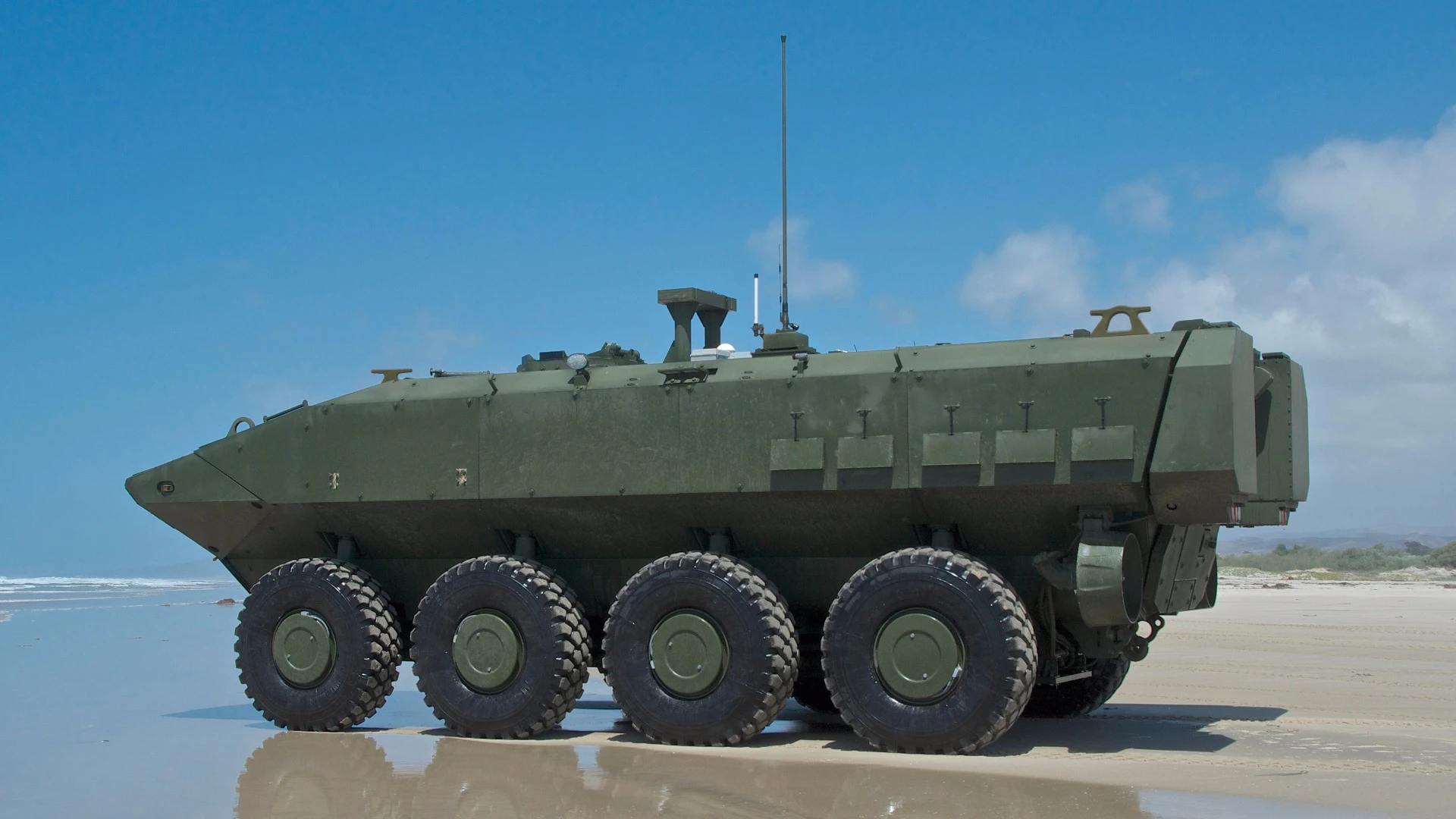 The Amphibious Combat Vehicle 1.1 (ACV 1.1) at rest